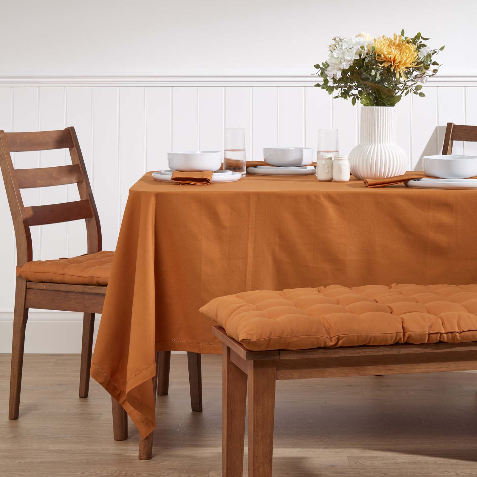 Plain Cotton Fabric 4 Napkins Set | 45cm x 45cm | Burnt Orange
