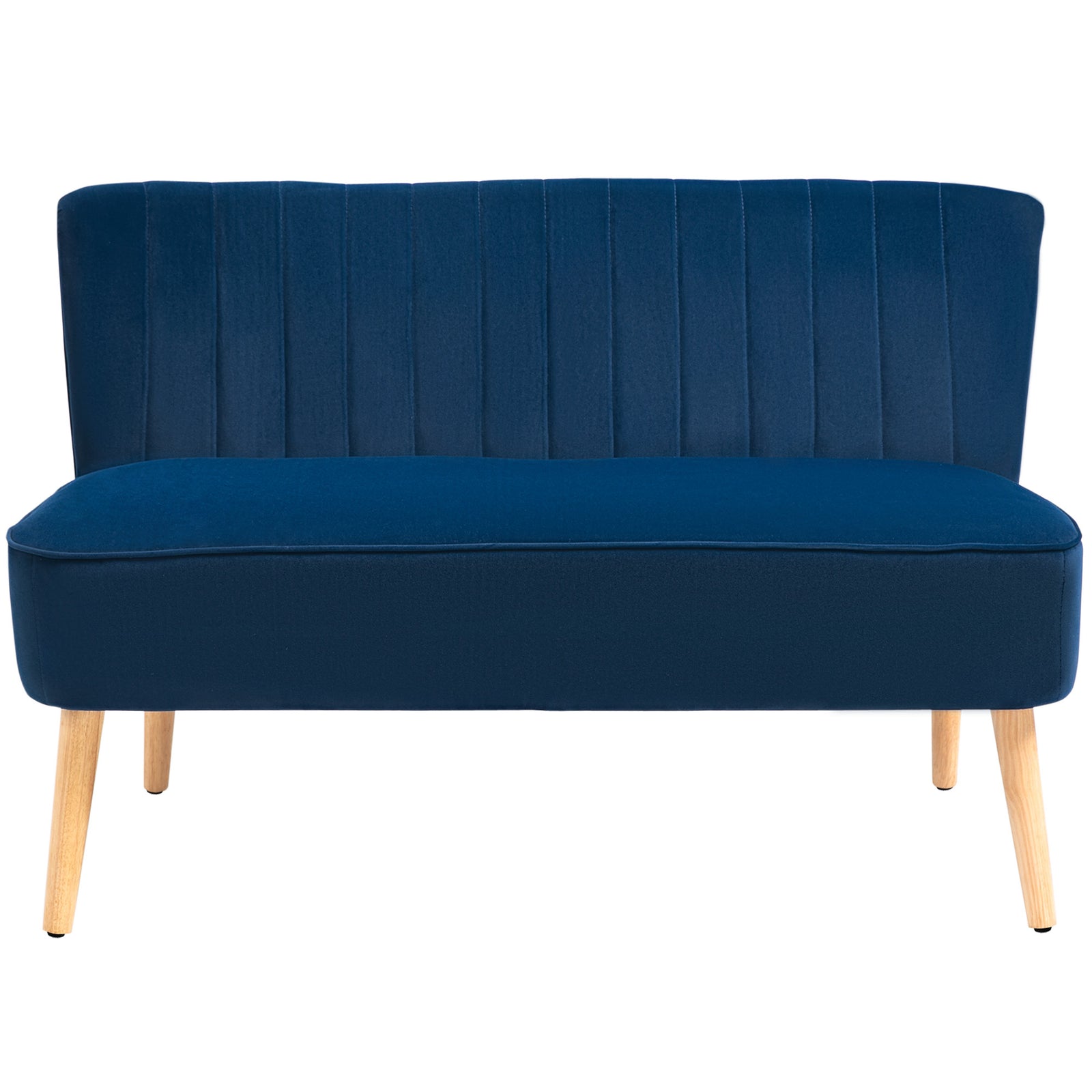 HOMCOM Double Sofa Foam Padding High Back, Dark Blue