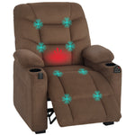 Electric Massage Recliner Armchair With Heat, Reclining Chair | Brown