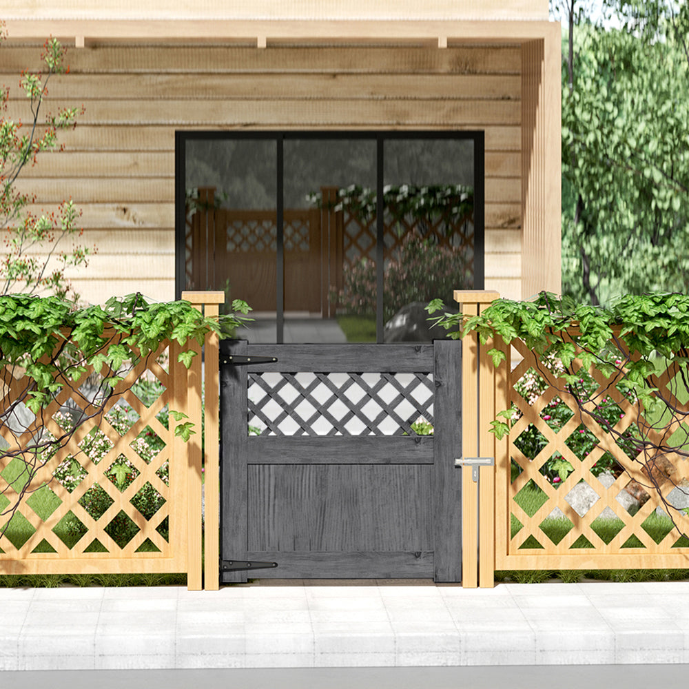 90cm W X 90/120/150/180cm H Rhombus Garden Wood Fence Gate | 90cm
