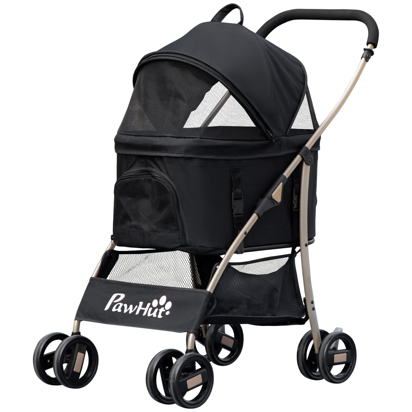 3 In 1 Pet Stroller, Detachable Dog Cat Travel Carriage | Black
