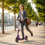 Foldable Kick Scooter, Adult Scooters With Big Wheels | Purple