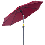 2.7m Parasol With Tilt And Crank | Red