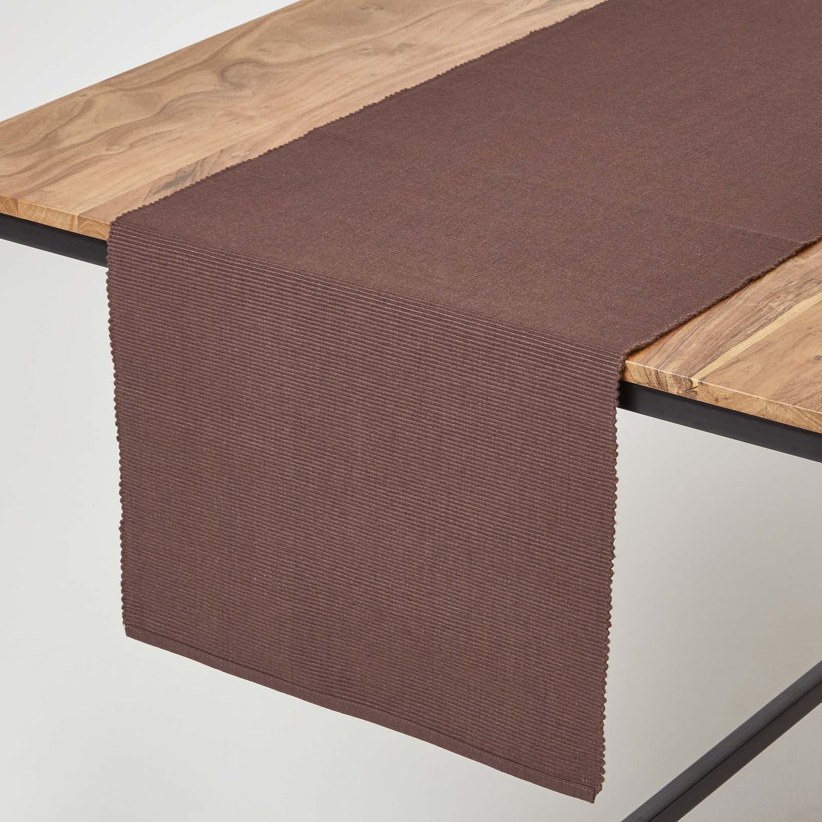 Cotton Plain Table Runner | Chocolate