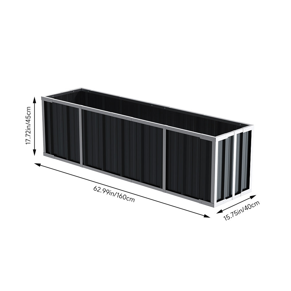 Anthracite Grey Raised Garden Bed Galvanized Raised Garden Bed Outdoor Heightened Steel Metal Planter Box | Large