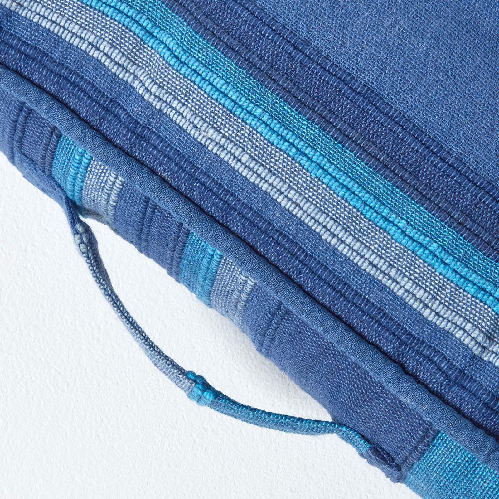 Morocco Striped Cotton Floor Cushion | 40cm x 40cm | Blue