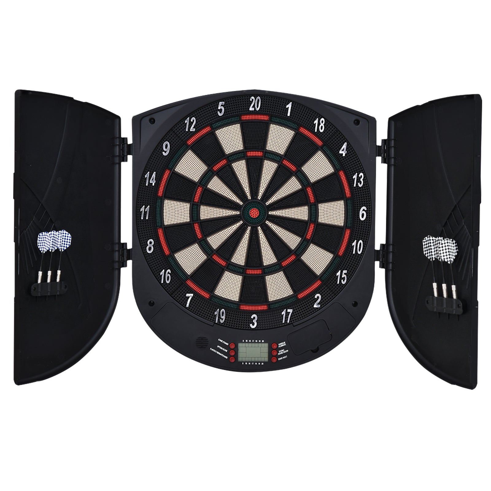 Electronic Dartboard 26 Games, 6 Darts Storage Cabinet
