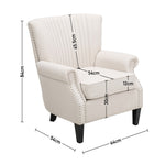 Breeins Vertical Channel Tufted Armchair With Nailhead Trim