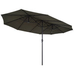 4.6m Double-sided Sun Umbrella W/ Crank | Gray