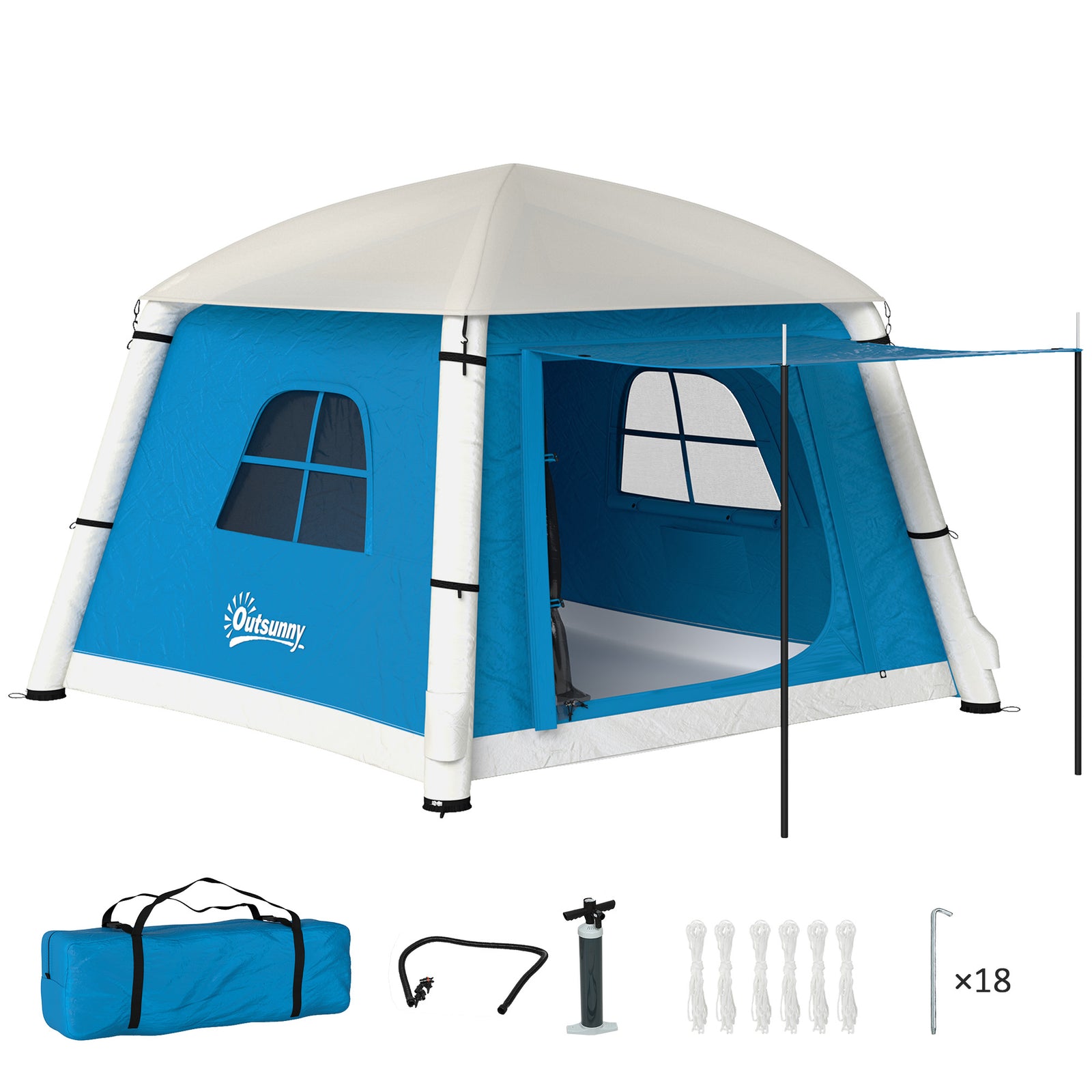 Inflatable Camping Tent, Easy Setup 2 Man Tent | Blue