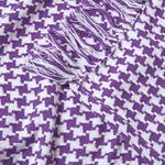 Houndstooth Design 100% Cotton Bedspread Throw | 225cm x 255cm | Purple