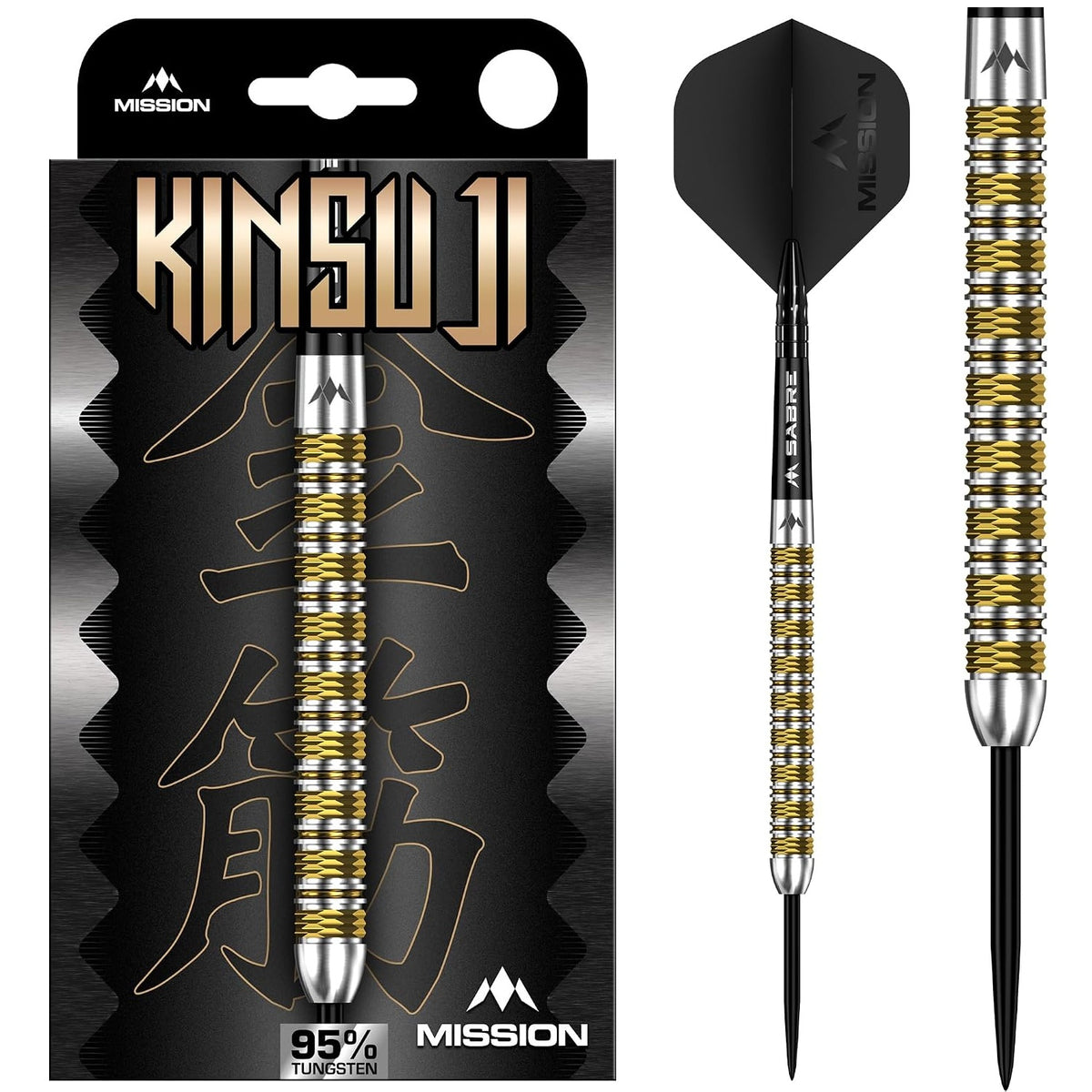 Kinsuji Darts - Steel Tip - 95% Tungsten | 24g | Black