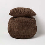 Sofia Pleated Velvet Cushion | 45cm x 45cm | Brown