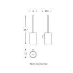 Toilet Brush, Wall-mounted, Chrome, Architect S+ Collection
