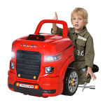 Kids Truck Engine Toy Set W/ Horn, Light, Car Key, For Ages 3-5 Years | Red