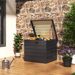 200l(72cm W X 62cm D) / 600l(165cm W X 70cm D) Lockable Metal Deck Box Outdoor Garden Storage Chest 63cm Height | Small | Dark Grey