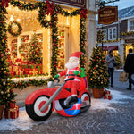 1.8m Santa On Motorcycle Christmas Inflatable Model Decoration With Led Lights