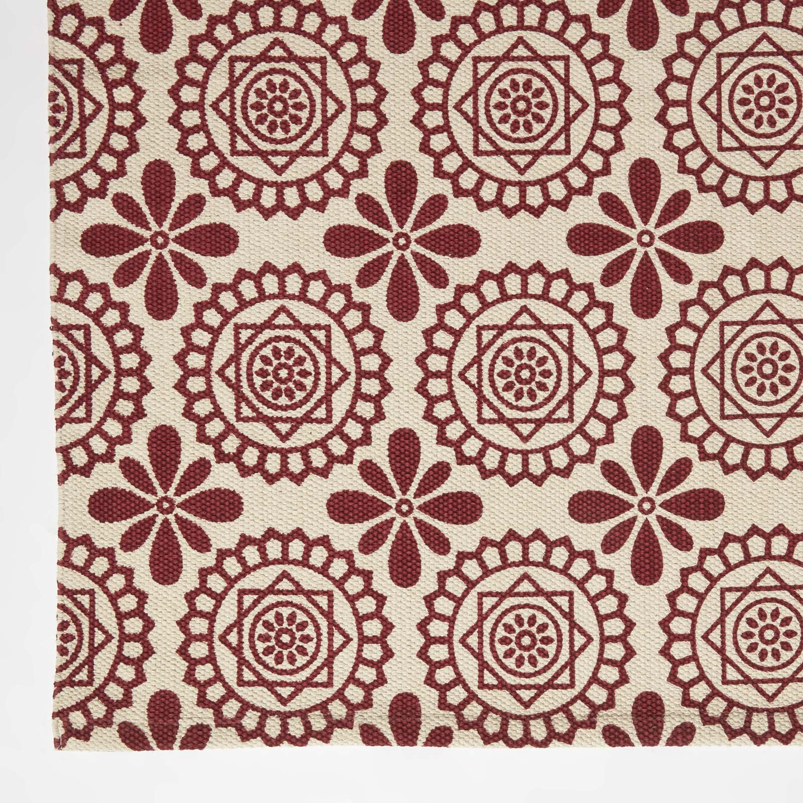 Cassia Red Cotton Geometric Rug | 200cm | Red