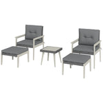 5-pieces Rattan Patio Set With Acacia Wood Top Table