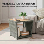 Side Table 2-tier With Storage Shelf | Light Grey