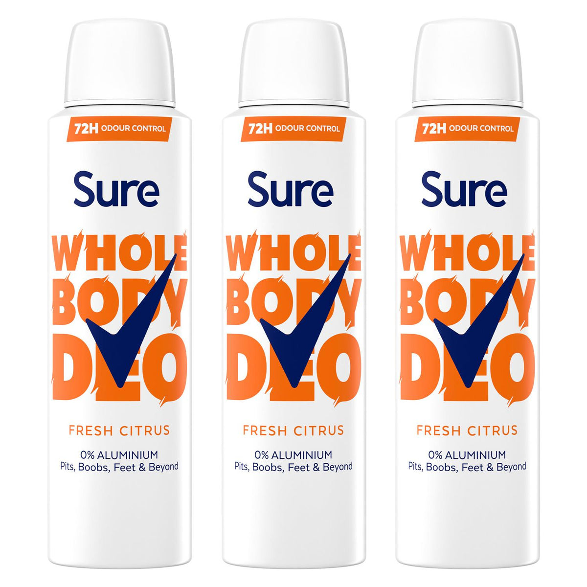 Women Fresh Citrus Whole Body Deodorant Spray Aluminium Free 150ml | Set of 3