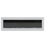 50-inch White Electric Fireplace, Wall Mounted/recessed Heater With 12-colour Flame & Freestanding Legs