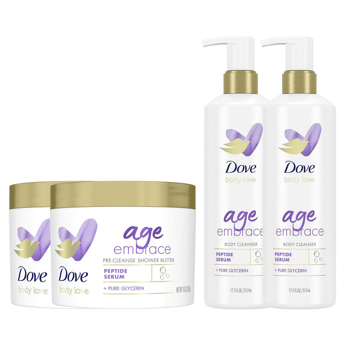 Body Love Age Embrace Duo Peptide Cleanser & Shower Butter, 2pk