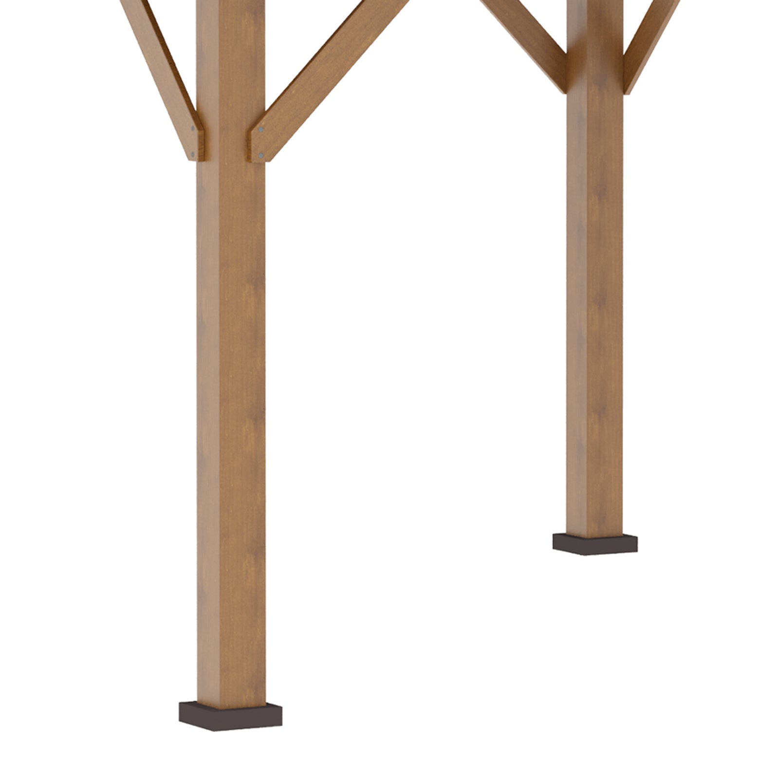 Outsunny 3.5 X 3.5m Wood Frame Hardtop Gazebo W/ Double Vented Roof