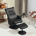 HOMCOM Swivel Recliner Chair With Footstool And Adjustable Back