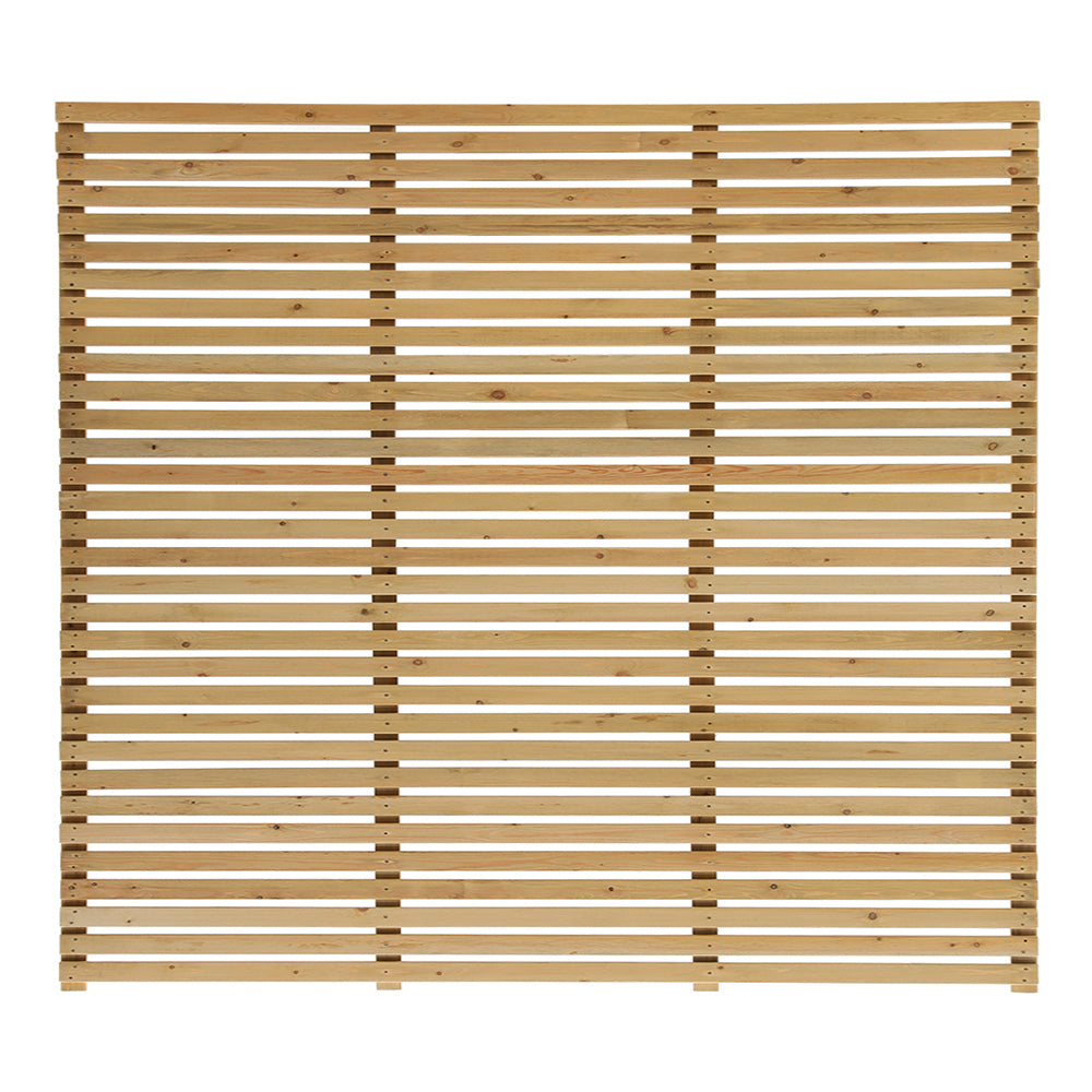 180cm W X 150cm H Garden Privacy Wooden Fence Panel, Solid Pine Slatted Outdoor Fence With Water-based Finish