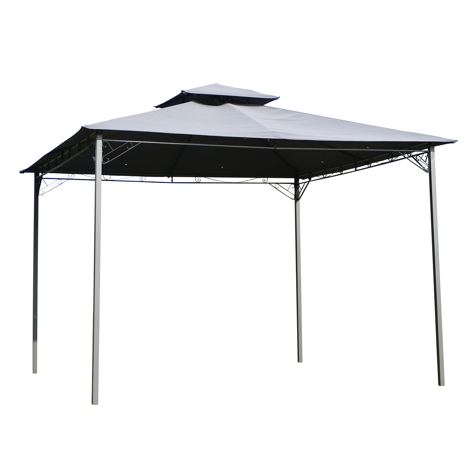 Outdoor Gazebo Steel Canopy Tent Pavilion 2-tier Roof Top