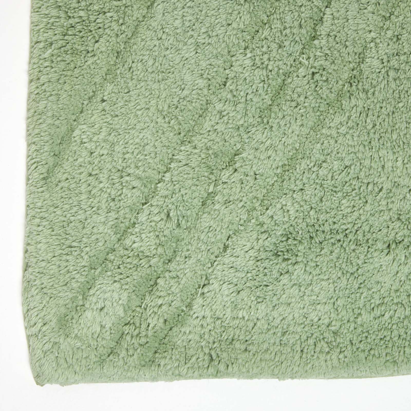 Cotton Tufted Rug Union Jack Plain Embossed Mat | 150cm x 95cm | Sage Green