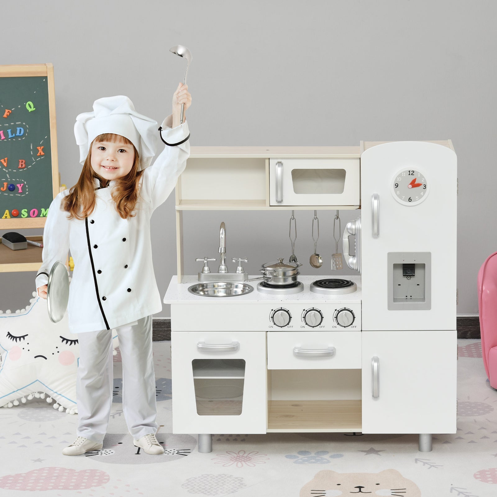 Luxury Kitchen Playset With Accessories Pretend Set White