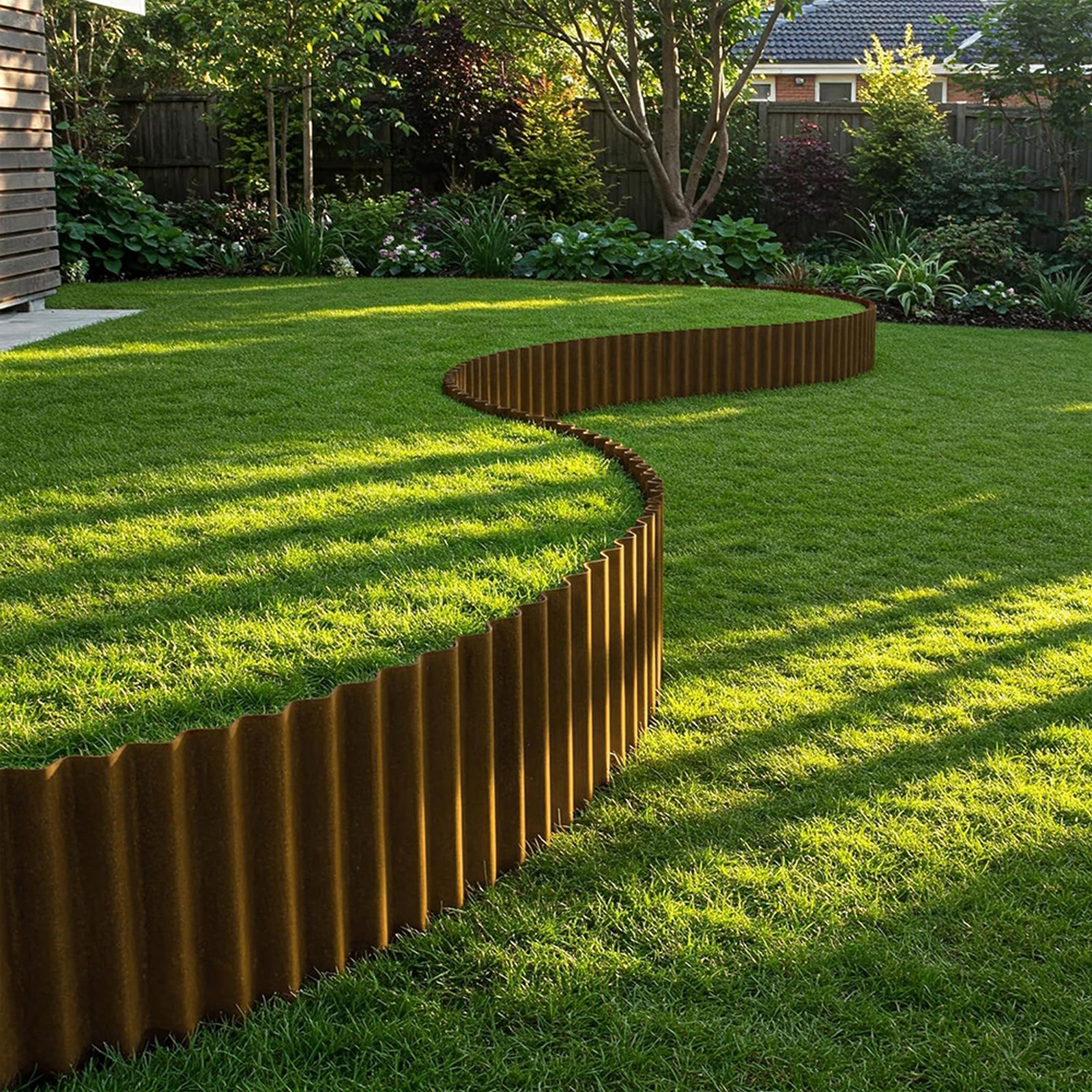 6m Corrugated Metal Garden Edging | Rust