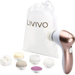 7 In 1 Skin Cleanser Rose Gold Electric Facial Brush With Attachments