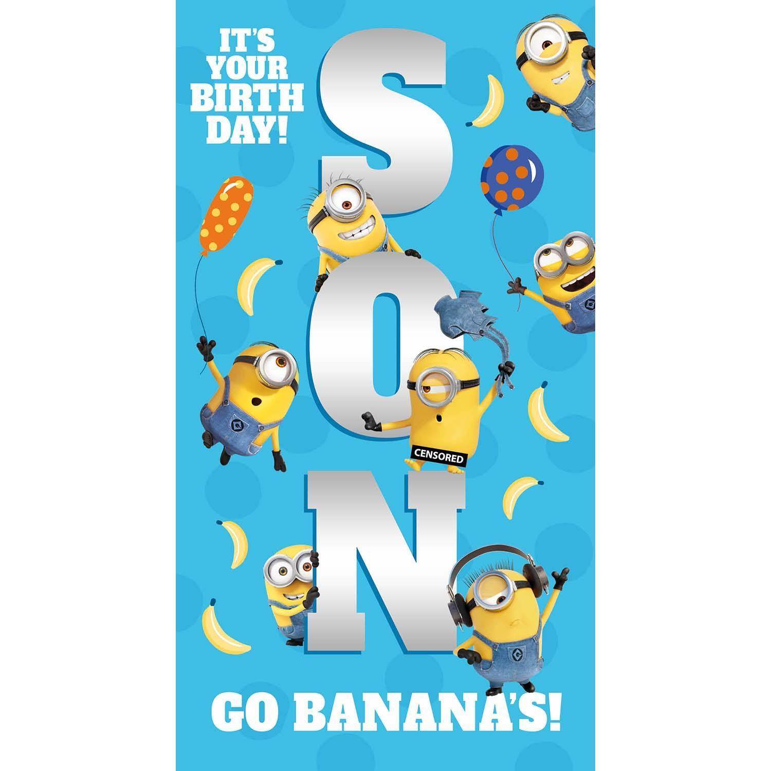 Minions 'son' Birthday Card Official Product