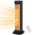 Ceramic Electric Heater, 2000w Space Heater With Timer | Black