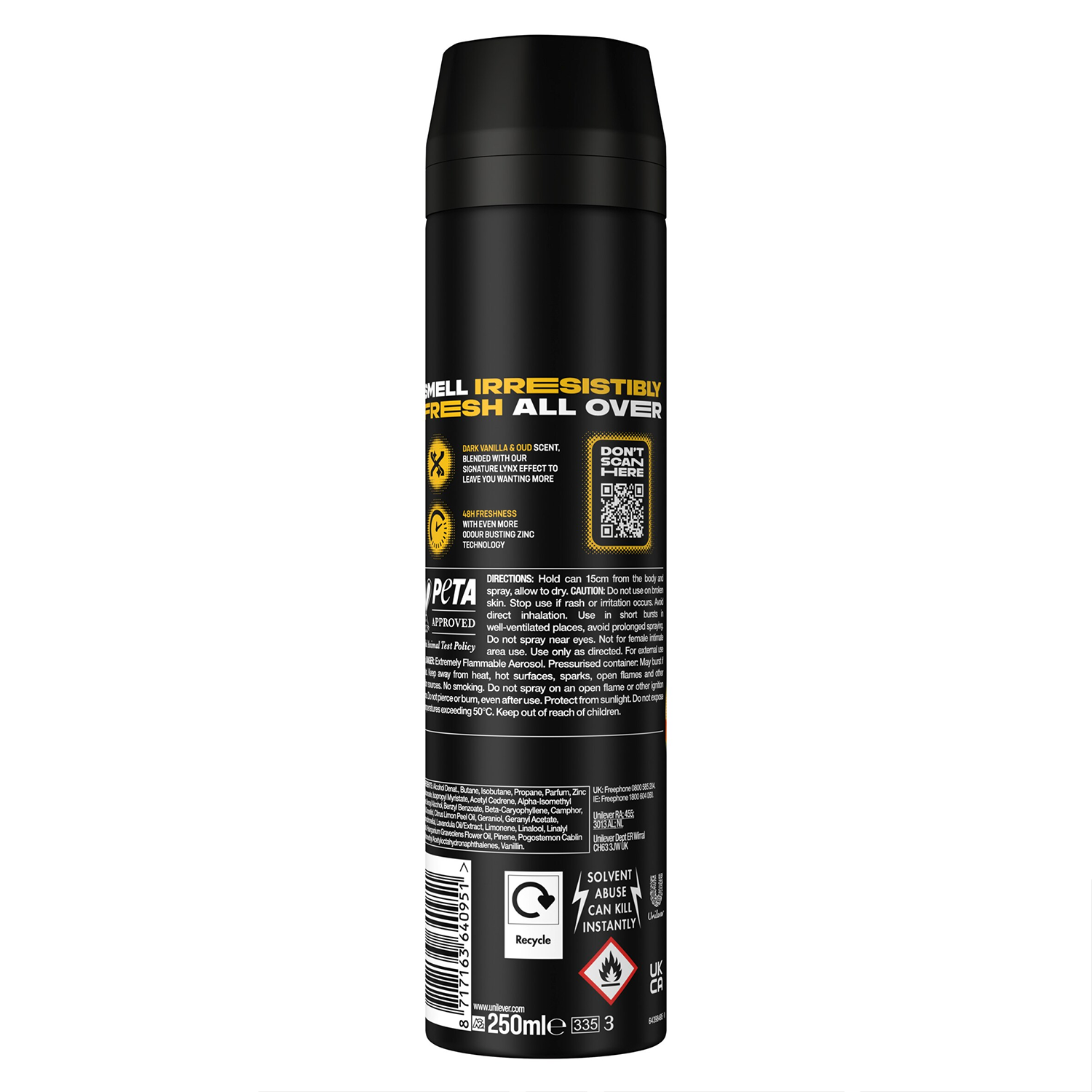 Xxl Gold 48-hour High Definition Fragrance Body Spray Deodorant, 6x 250ml