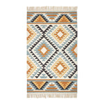 Agra Handwoven Diamond Kilim Wool Rug | 150cm x 95cm | Yellow & Black