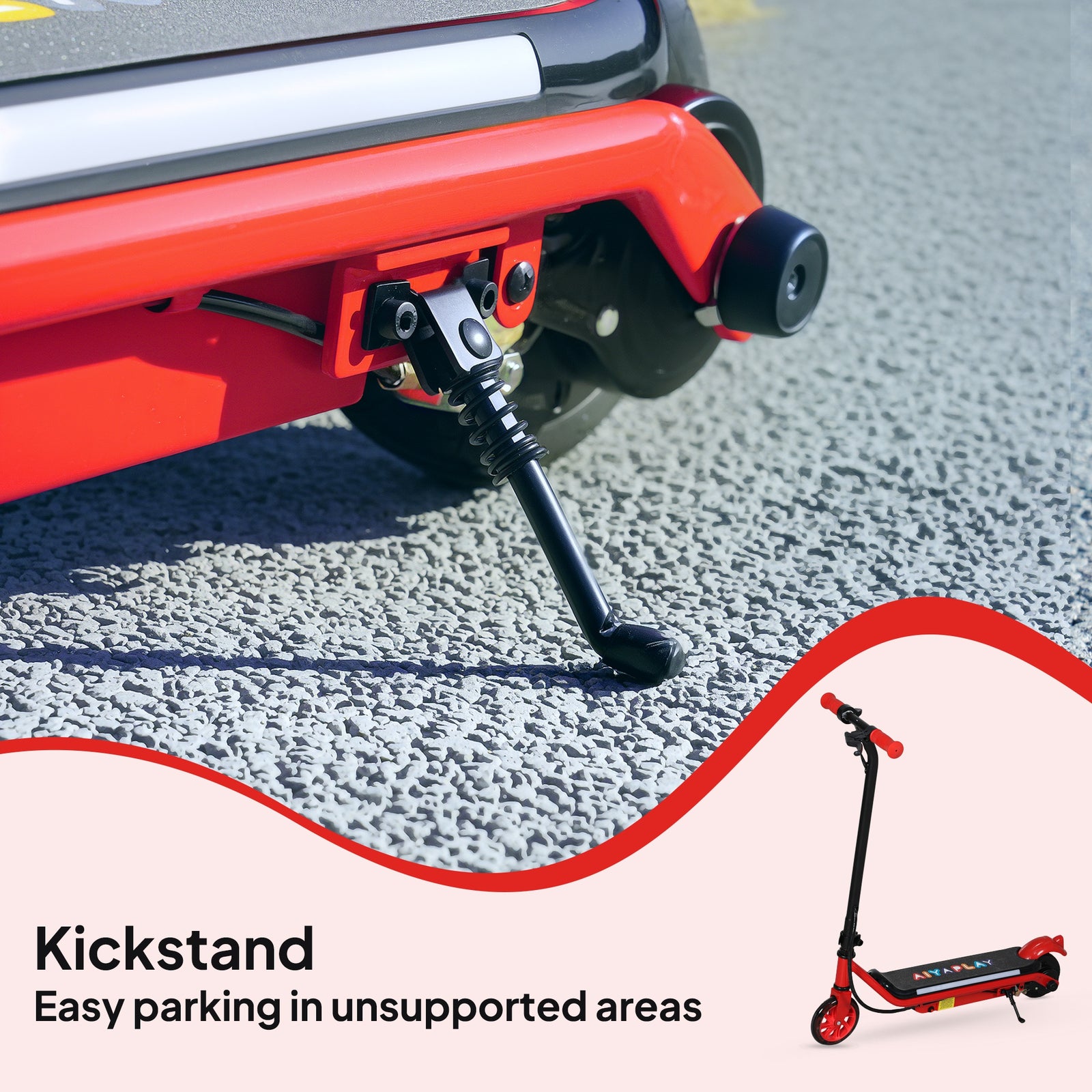 Electric Scooter For 6-14 With Dual Brakes & Colourful Light | Red