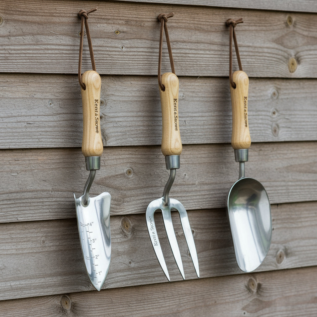 Kent & Stowe Hand Tool Set, Stainless Steel Blades With Ash Wood Handles | Set of 3