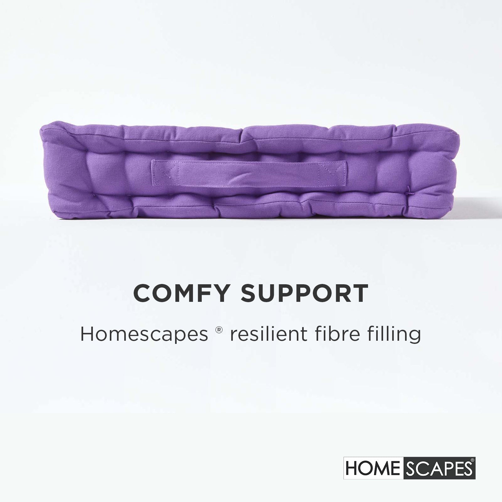Cotton Plain Floor Cushion | 40cm x 40cm | Purple