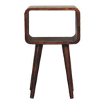 Solid Wood Mini Chestnut Curved Open Bedside