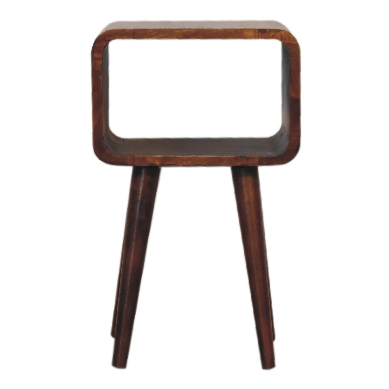 Solid Wood Mini Chestnut Curved Open Bedside