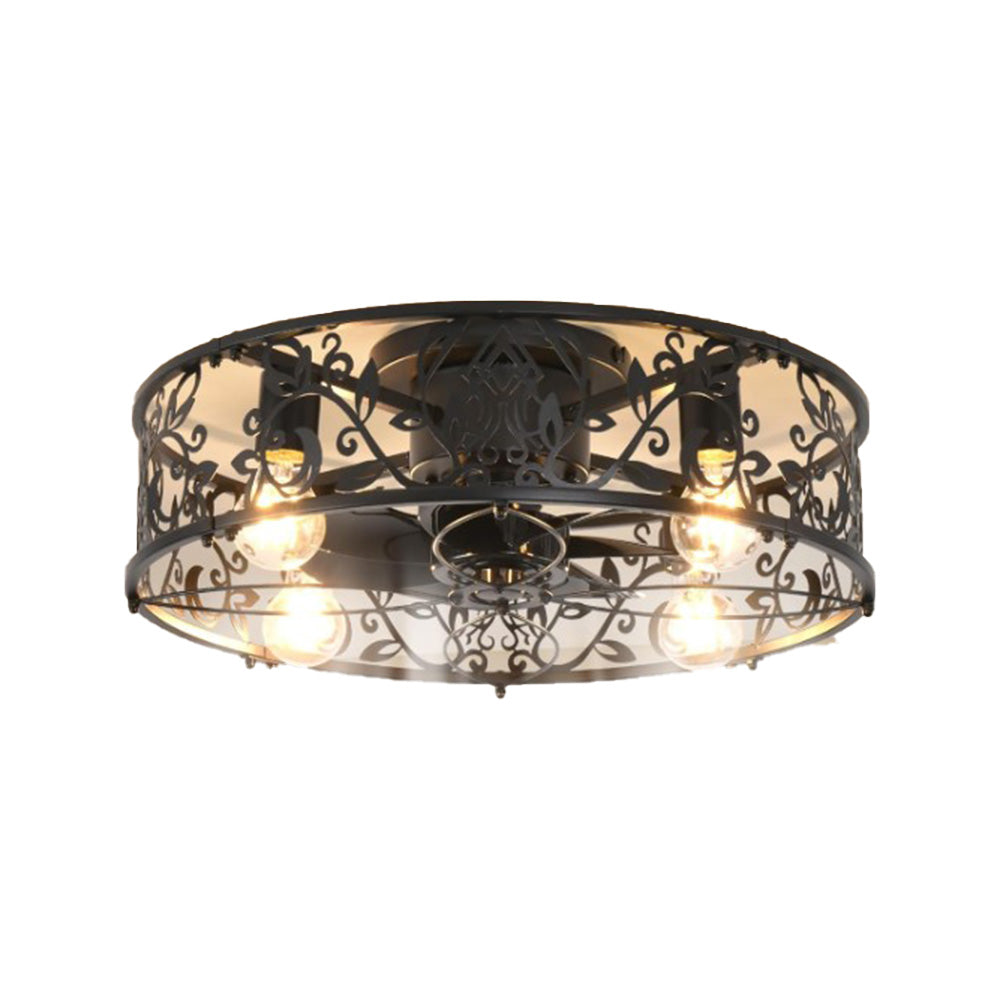 Bath Plus TB+ Industrial Cage Ceiling Fan With Light