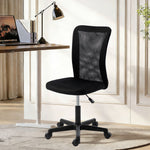 Armless Office Chair, Swivel Desk Chair W/ Adjustable Height | Black