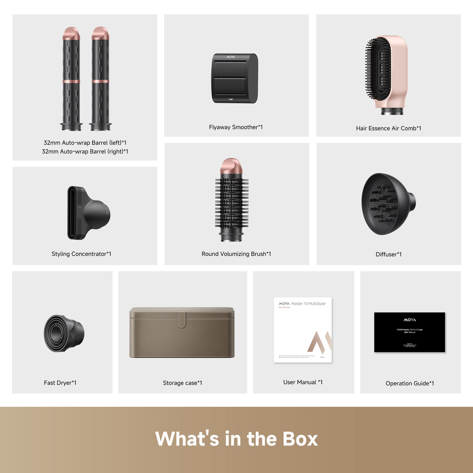 Master 10 Hair Styler With Accessories | Pink