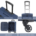 Lightweight 4 Wheel 800d Soft Case Quilted Suitcases Set Of 3 Anti Crack - Cabin & Hold Luggage 100+ Airlines Approved | Set of 3 | Navy Blue