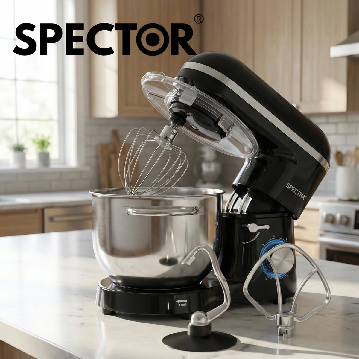 Spector Electric Stand Mixer 6.2l Stainless Steel Mixing Bowl 1400w 6 Speeds