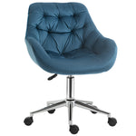 Velvet Home Office Chair Adjustable | Blue
